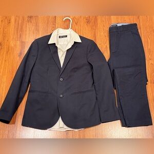 J. Crew Crewcuts Thompson Suit Set including Shirt, Navy Blue, 12